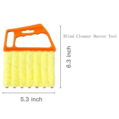 1-Pack Orange Blind Cleaner Duster Tool – 7 Finger Microfiber Dusting Brush for Window Blinds, Shutters, Vents & Baseboards – Reusable, Washable & Lint-Free Cleaning Tool for Home & Office