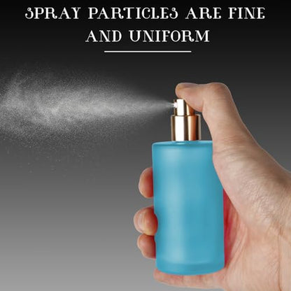 2pcs 50ml Glass Spray Bottle for Perfume,Refillable Travel Perfume Atomizer Bottles,Blue Portable Cologne Atomizer Empty Bottle.(Blue*2) - color: Blue*2