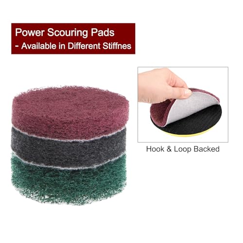 HARFINGTON 6pcs Drill Power Brush 2 inch Tile Scrubber Scouring Pads 800-1000 Grit for Bathroom Kitchen Household Cleaning - color: Grey, size: 800-1000 Grit