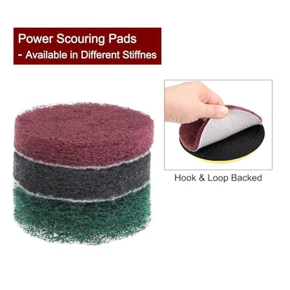 HARFINGTON 6pcs Drill Power Brush 2 inch Tile Scrubber Scouring Pads 800-1000 Grit for Bathroom Kitchen Household Cleaning - color: Grey, size: 800-1000 Grit