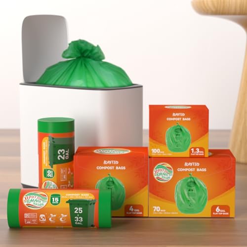 Compostable Trash Bags 23 gallon Large Garbage Bags,20 Count, Fits13-25 gallon trash can, Extra Strong and Durable,Compostable Lawn & Leaf Yard Waste bags,ASTM D6400,Bpi &OK compost HOME certified - color: 23G-20count