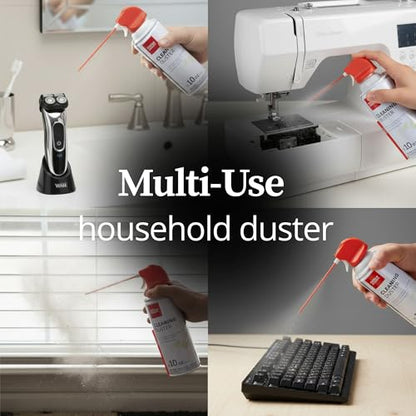 Office Depot Cleaning Duster, 10 Oz Compressed Canned Air for Electronics, Keyboard Cleaner for Computer, Laptop, PC, Printer, Office Equipment, Moisture-Free, Pack of 6 - size: 6