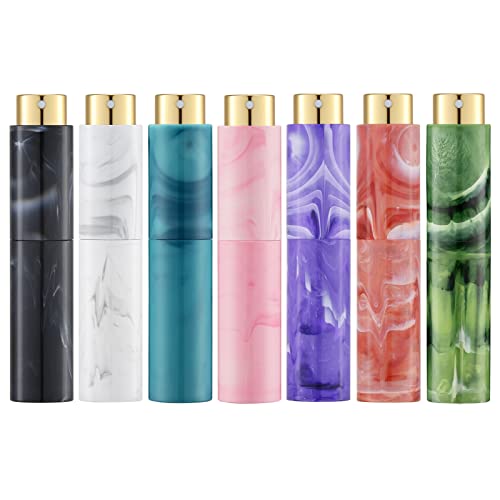 Tekson 10ML Perfume Atomizer Travel (7 PCS), Refillable Cologne Containers, Dispenser Spray Empty Bottle for Mini Sprayer Size - color: 7 colors