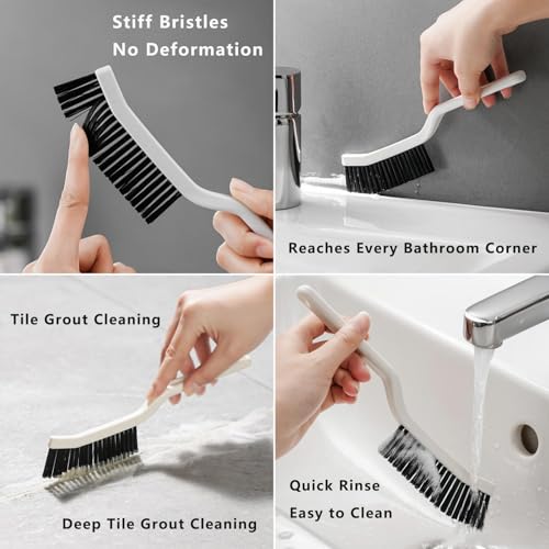 CRAFNEW 18Pcs Gap Crevice Cleaning Brush Set, All-Round Detail Scrub Brushes for Deep Cleaning Tile Grout, Window Tracks, Car Air Vents, Kitchen Sinks & Bathroom Narrow Grooves