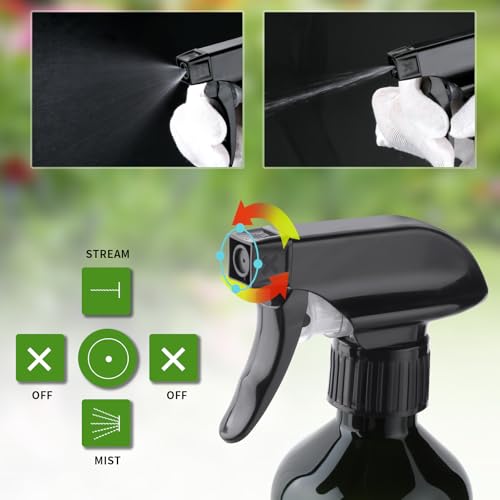 Arkeiliy 2-Pack Leakproof Spray Bottles (300ml/10oz) - Adjustable Nozzle for Fine Mist & Jet Stream | Premium Refillable Plastic Bottles for Hair Styling, Plant Misting, Cleaning Solutions (Clear) - color: Clear