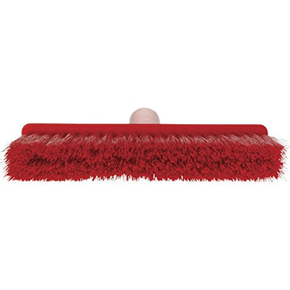 Remco 9 1/2 in Sweep Face Broom Head, Soft, Synthetic, Red 31044-1 Each