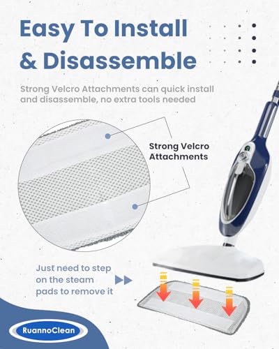 Steam Mop Pads Compatible with GorFanty Steam Mop GF-6610B & GF-6610, Replacement Mop Pads Compatible With Neugo NE033 NE033M Series Steam Mop, Washable & Reusable Microfiber Cloth -4 Pack