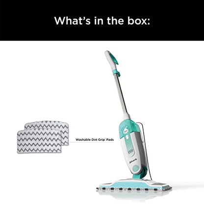 Shark Steam Mop with 2 Machine Washable Dirt Grip Pads, Removable Water Tank, Lightweight, Steam Cleaner for sealed Hard Floors, Marble, Stone, Hardwood, Tile, Laminate, White/Seafoam, S1000 - style: Steam Starter