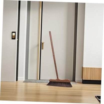 Garneck Wooden Patio Cleaning Broom with Long Handle Soft Bristles Floor Sweeper for Indoor and Outdoor Use Scratch Decking Scrub Brush for Courtyard and Garage Cleaning