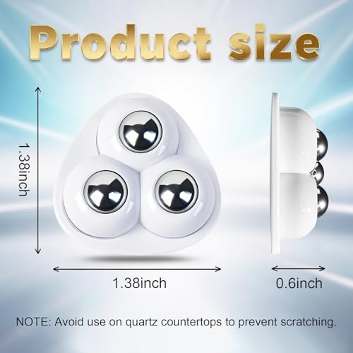 Self Adhesive Appliance Sliders 24 Pack Kitchen & Furniture Rollers | Move Small Appliances Easily 360° Glide No Tools Peel Stick 12lbs Per Wheel - color: White, size: 24pcs