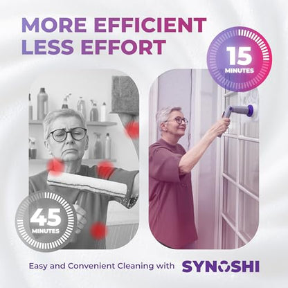 Synoshi PRO Electric Spin Scrubber Melamine Sponge for Bathroom & Shower Cleaning, Kitchen Brush Head for Power Cleaning - Set of 3 Sponges