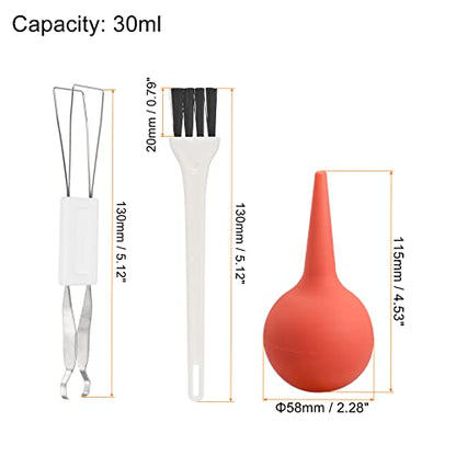 MECCANIXITY Rubber Ball Air Blower 30ml Blowing Pump Cleaner Circuits Clean Tool with Keycap Puller Remover Tool Set with 2 Brushes for Laptop/Computer Keyboard