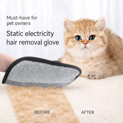 Pet Hair Removal Glove for Dogs and Cats Reusable Grooming Brush Mitt 5 Finger Deshedding Tool for Loose Fur Carpet, Clothes, Sofa and Car