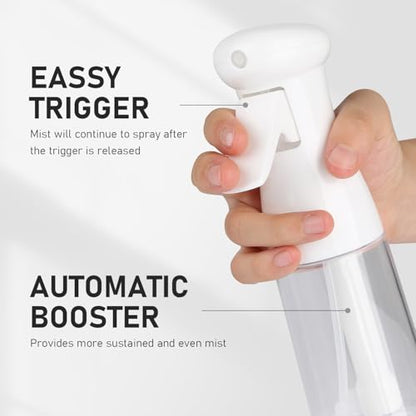 Bealee Spray Bottle For Hair, Continuous Mister Empty Spray Bottles, Ultra Fine Mist Water Sprayer for Hairstyling, Cleaning, Plants, Pets, Barbers, Salons, Essential Oil Scents - 2 Pack 6.8 OZ - color: Black & White, 2 Pack