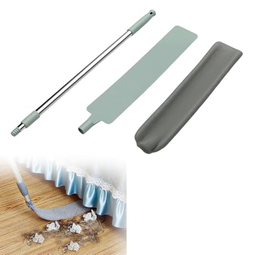 Retractable Gap Dust Cleaner with Microfiber Cloths,Extendable Long Handle Washable Bendable Duster Brush for Cleaning Under Appliances Furniture Couch Fridge - color: Blue, size: 1 Cloth