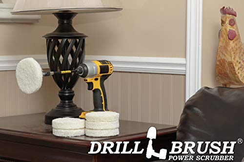 Drill Brush - Drill Power Pad Set - Bathroom - Drill Scrubber Attachment - Cleaning Pads - Shower Door - Baseboard - Power Cleaner - Bathroom Sink - Shower Cleaner - Vinyl Flooring - Scrub Pads - color: 6X White Pads