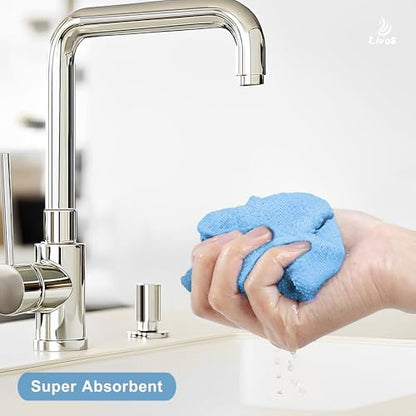 LIVOS Microfiber Cleaning Cloth Roll - 100 Pack, Reusable Paper Towels, Microfiber Towels for Car, Super Absorbent Cleaning Rags for House,Kitchen,Window-Blue, 11.5"x11.5"|Lightweight, Quickly Dry - color: Blue