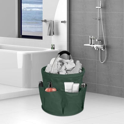 Professional Cleaning Caddy Organizer - 11" Wearable Cleaning Supply Bag with Adjustable Shoulder Strap & Handle - Housekeeper Essentials Organizer for Detailing Tools & Supplies (Green) - color: Green