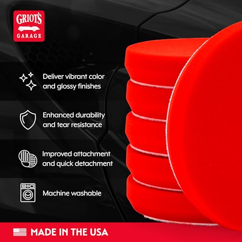 Griot's Garage 12215 6.5" Red Foam Waxing Pads (Set of 6) - style: 6.5" Pads (Set of 6)