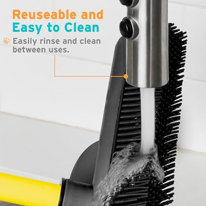 FURemover Pet Hair Removal Rubber Broom, 61" Telescopic Handle - size: 61" Telescopic Handle