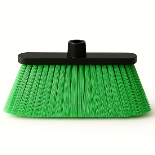 ALMA Apple Green 14" Soft Sweep Broom Head – Lightweight Flagged Bristles – 7/8" Universal Thread – Recycled PP(Apple-Green, ALMA) - color: Apple-green, size: ALMA