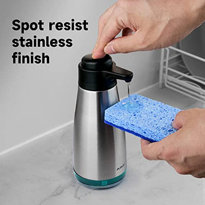 AIKE 15fl.oz Stainless Steel Liquid Soap Dispenser for Dish and Hand Soap - color: Brushed Stainless Steel Finish