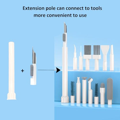 32 in 1 Multi-Functional Cleaning Kit for Electronics Devices, Mobile Phones, Computer, Monitor, Earbuds, Headphones, Laptop, Camera, Lens Portable White Electronic Cleaning Kit (Black) - color: Black