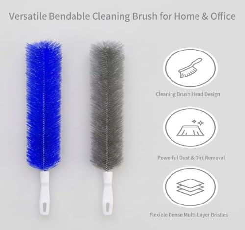 6 Pack Fan Cleaner Brush, Bendable Fan Cleaning Tool, No Disassembly Fan Blade Cleaner, Reusable Fan Duster for Ceiling Fan, AC Vent, Dryer Vent, Window Blind, Baseboard Gap (6)