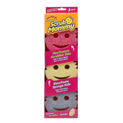 Scrub Daddy Scrub Mommy Sponges - Dish Scrubber + Non-Scratch Cleaning Sponges Kitchen, Bathroom + Multi-Surface Safe - Stain + Odor Resistant Dual-Sided Dish Sponges for Scrubbing (3 Count) - size: 3 Count (Pack of 1), style: Scrub Mommy