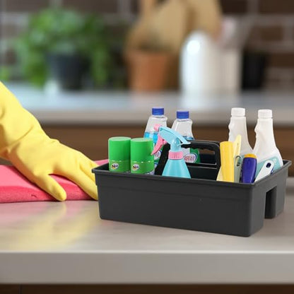 6 Pack Cleaning Organizer Caddy with Handle, Plastic Carry Caddy for Cleaning Products