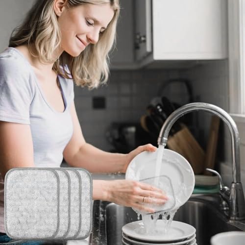 2026 New Powerful Cleaning Non Scratch Wire Dishcloth Rag for Wet and Dry, Double-Sided Steel Wire Scrubbing Cleaning Cloth for Kitchen Cookware, Sinks, Dishes. (10 Pcs) - color: 10 Pcs