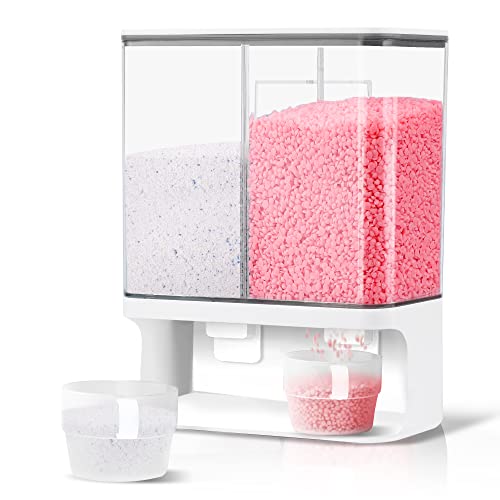 105 Oz Laundry Detergent Dispenser with Nail - Wall Mounted Scent Booster Beads Container, Softener Beads Storage, Rice Dispenser, Dry Food/Solid Grain Organizer - size: 105 oz