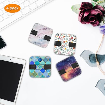 Fintie Screen Cleaning Pad, [4 Pack] Soft Cloth Wipes Screen Cleaner with Elastic Strap for iPad, iPhone, MacBook, Tablets, Laptop (Galaxy) - color: Galaxy