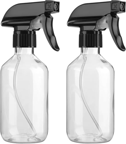 2 Pack Leakproof Spray Bottles 300ml - Adjustable Nozzle (Mist/Jet), Refillable PET Plastic for Hair, Cleaning, Plants, Travel | BPA-Free, No-Spill Design, Salon & Home Essentials (Clear) - color: Clear