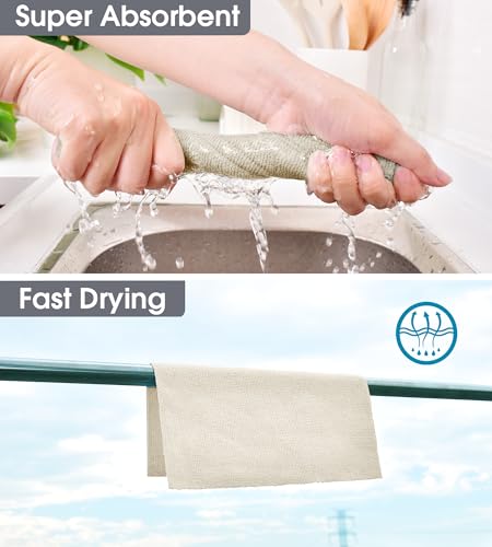 KitchLife Microfiber Cleaning Cloth Roll - Tear-Away Reusable Microfiber Paper Towels, Lint-Free, Washable, 20 Sheets for Kitchen, Car, Dishes, and Sensitive Surfaces (Sand Beige) - color: Sand Beige