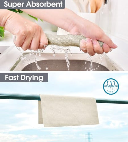 KitchLife Microfiber Cleaning Cloth Roll - Tear-Away Reusable Microfiber Paper Towels, Lint-Free, Washable, 20 Sheets for Kitchen, Car, Dishes, and Sensitive Surfaces (Sand Beige) - color: Sand Beige