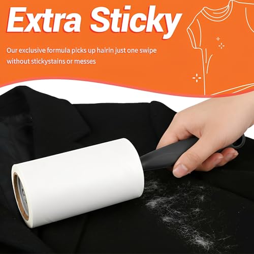 Lint Roller 220 Sheets with 2 Handle, Lint Rollers for Pet Hair Extra Sticky,Pet Hair Remover for Laundry, Lint Rollers for Pet Hair on Clothes, Furniture & Car - Dog & Cat Hair Removal Tool