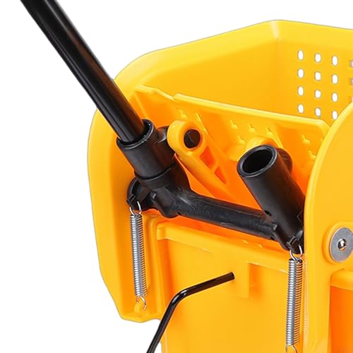 20l Commercial Mop Bucket, Heavy Duty Side Press Wringer High Strength Bucket, 360 Rotating Wheels with Handle, Ideal for Floor Cleaning in Restaurants, Offices &