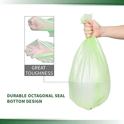 Medium Compostable Trash Bags, Biodegradable 8 Gallon Garbage Bags, Recycling Degradable Unscented Rubbish Bags for Kitchen Bathroom Office Car Pet Wastebasket (Green) - color: Green-8 Gallon