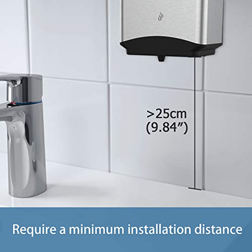 AIKE Automatic Soap Dispenser Commercial Wall Mounted Liquid Dispenser Brushed Stainless Steel Finish 1100ml Large Capacity - color: Brushed Stainless Steel