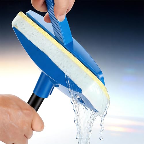 Sponge Mop Refill Head with Squeezer Attachment, Foam & Natural Cellulose Layer Replacement Head, 9” Head, Fits 0.866" Mop Handle, 2 Pack