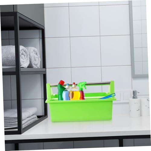 Plastic Cleaning Basket Multi-use Storage Basket for Cleaning Supplies Tools Handheld Organizer Handle Lightweight