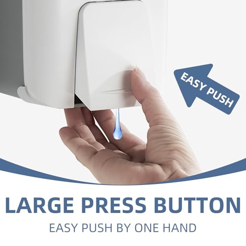 Soap Dispenser Wall Mount 28oz Commercial Hand Soap Dispenser for Bathroom Liquid Gel Hand Sanitizer Dispenser No Drilling White - color: White