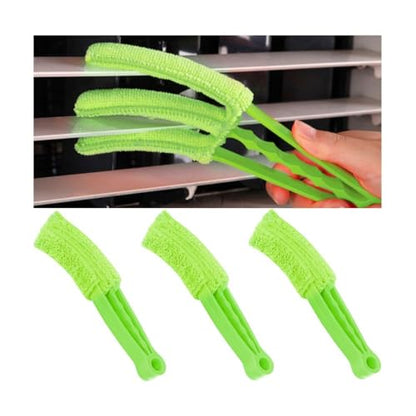 3PCS Mini Duster for Car Air Vent, Automotive Air Conditioner Cleaner and Brush, Vehicle Blind Dust Cleaning Tool for Keyboard, Window, Shutter, Universal for SUV, Truck, RV（Green） - color: Green