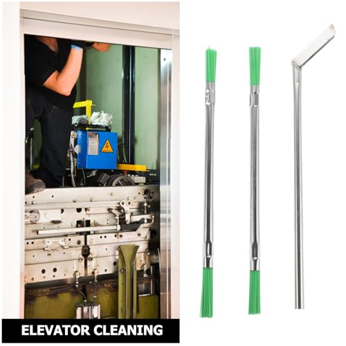 BETOOKY 1 Set Grout Brush - Elevator Track Sill Cleaning Brush - Window Crevice Groove Cleaner Scraper for Elevator Maintenance Tools Gaps Trash Removal Accessories