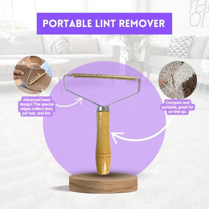 Room Groom PET Carpet Rake Groomer with Telescoping 54 " Adjustable Handle, with Lint Remover Brush Tool, Carpet Brush for Pet Hair and Refreshing Carpets, (Black/Purple) - style: PET + Lint Tool