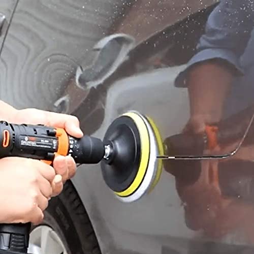 IPELY 7 Pcs 3 Inch Wool Polisher Buffing Wheel Small Buffing Pads for Drill Buffer Attachment with M10 Drill Adapter - size: 7 Pcs 3 Inch