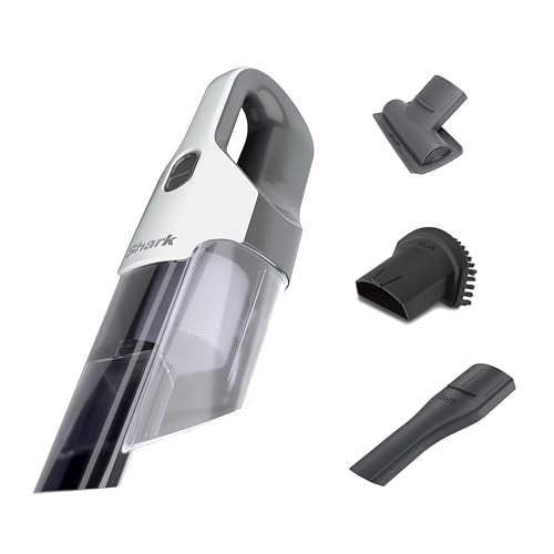 Shark Cyclone PET Handheld Vacuum with, HyperVelocity Suction, Powerful Pet Hair Pickup, Lightweight, XL Dust Cup, Including Upholstery Tool, 8" Crevice Tool, Scrubbing Brush, Pearl White, AA701 - style: Cyclone w/ 3 attachments