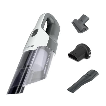 Shark Cyclone PET Handheld Vacuum with, HyperVelocity Suction, Powerful Pet Hair Pickup, Lightweight, XL Dust Cup, Including Upholstery Tool, 8" Crevice Tool, Scrubbing Brush, Pearl White, AA701 - style: Cyclone w/ 3 attachments