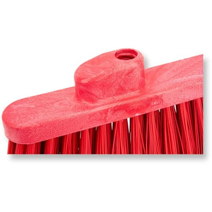 SPARTA Plastic Broom Head, Angled, Flagged for Small Debris Indoor, Outdoor, Home, Restaurant, Lobby, Office, 12 Inches, Red - color: Red